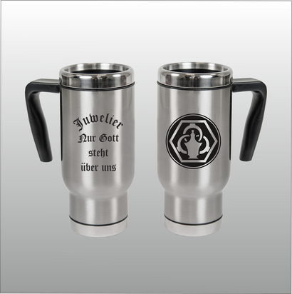 Thermobecher Christian silber mit Motivdruck Juwelier