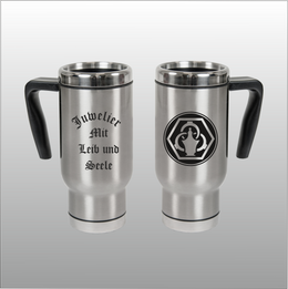 Thermobecher Christian silber mit Motivdruck Juwelier