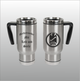 Thermobecher Christian silber mit Motivdruck Mechatroniker