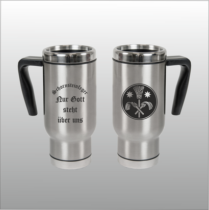 Thermobecher Christian silber mit Motivdruck Schornsteinfeger