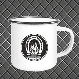 Emaille Becher "Eddy" mit Motivdruck Schmied